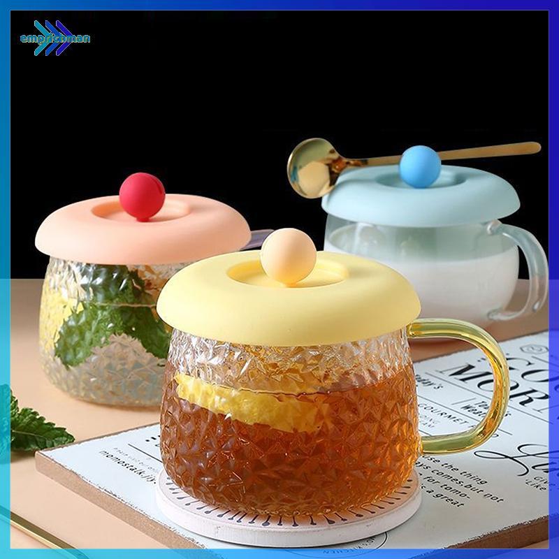 EPMN> ฝาครอบถ้วยซิลิโคนปลอดสารพิษรอบ Universal ถ้วยน้ําฝาปิดป้องกันฝุ่นแก้วกาแฟปิดผนึกหมวกพร้อมช้อนผู้ถือความร้อน-Resistant ฝาใหม่ - รูปที่ 2