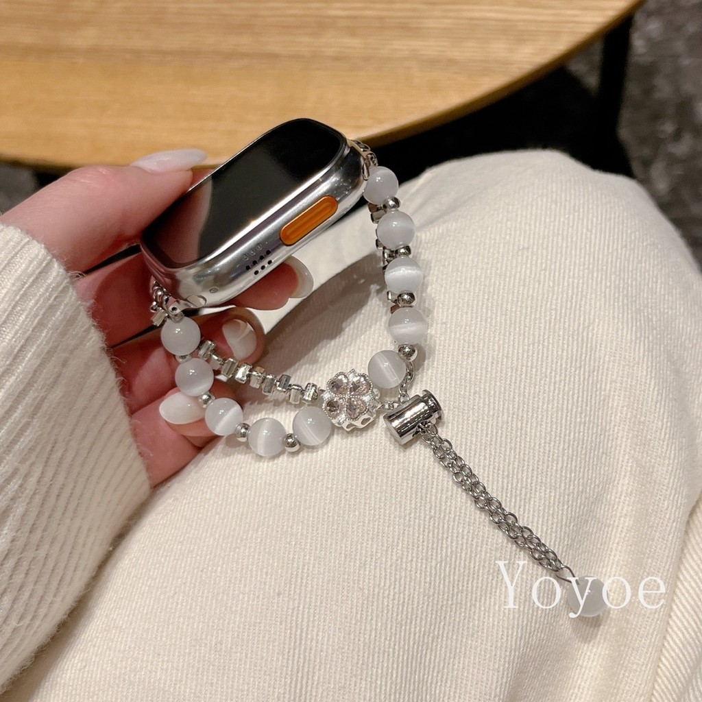 Cats Eye ลูกปัดสําหรับ Apple Watch 49 มม.40 44 45 มม.46 มม.42 มม.41 มม.สร้อยข้อมือ IWatch Series 11 