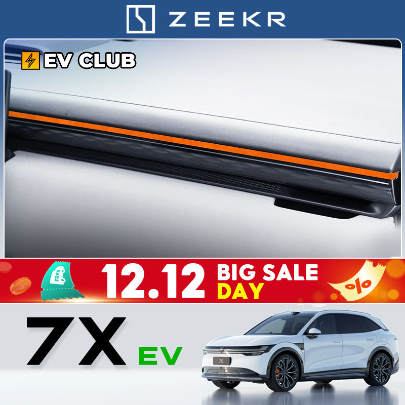 2025 geely zeekr 7x SUV ev รถพิเศษเฉพาะ alcantara Suede Instrument แถบชุบโครเมี่ยมสติกเกอร์บางเฉียบภายในแดชบอร์ดตกแต่งการปรับเปลี่ยน
