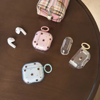 น่ารักโปร่งแสง Star พร้อมตะขอกันกระแทกป้องกันหูฟังฝาครอบ Soft Case สําหรับ AirPods 1 หรือ 2 3 4 Pro 2nd Pro 3rd 4th กรณี