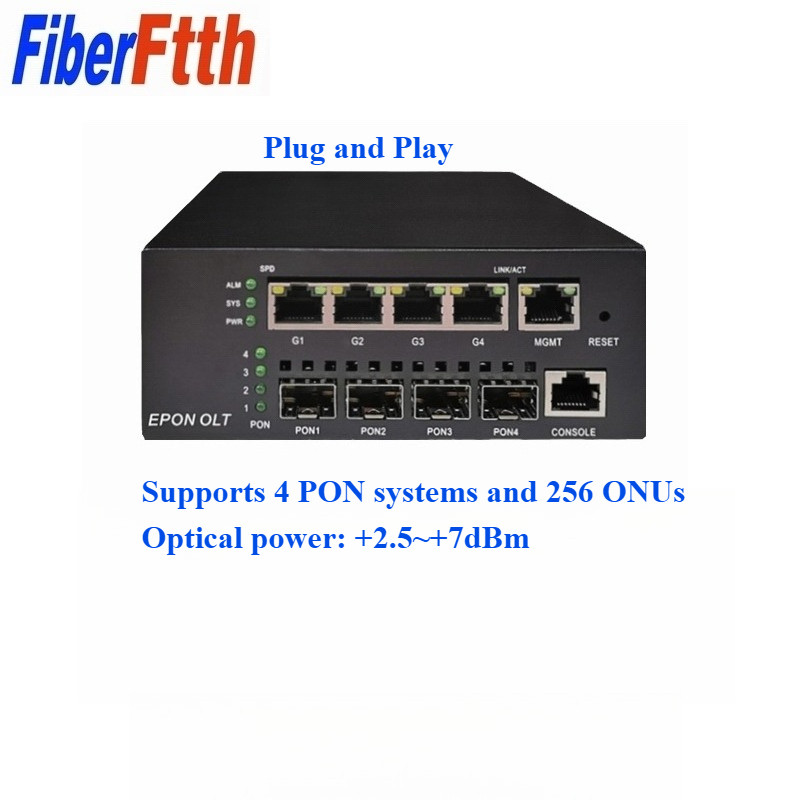EPON OLT 4PON พอร์ต hioso FTTH CATV GEPON OLT Carrier-grade high-density Fiber Optic คุณภาพสูง 1.25G