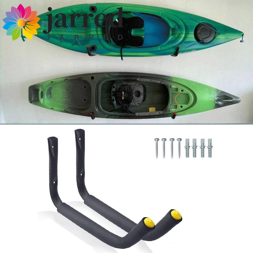 JARRED Kayak Rack, Heavy Duty ติดผนัง Kayak แขวน, แขวนเครื่องมือสีดําวงเล็บแบบพกพาโรงรถ Kayak Storag