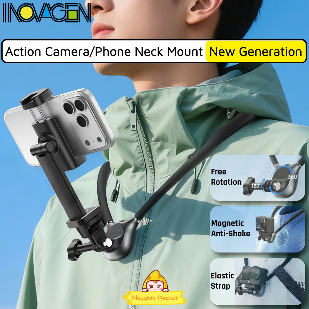 INOVAGEN แฮนด์ฟรีแม่เหล็กคล้องคอสำหรับโทรศัพท์ GoPro DJI Insta360
