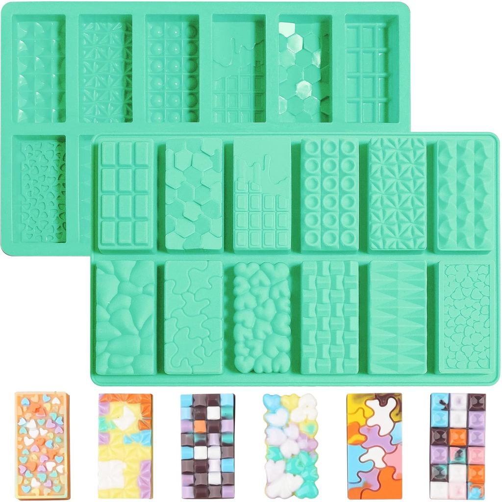 มินิซิลิโคน Break Apart ช็อกโกแลตแม่พิมพ์,Non-stick 1 นิ้วลึกช็อกโกแลตบาร์แม่พิมพ์สําหรับดูไบ Knafeh