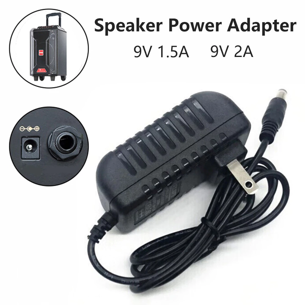 อะแดปเตอร์ไฟ DC 9V 1.5A 2A อะไหล่ลำโพง ใช้งานทนทาน พกพาสะดวก
