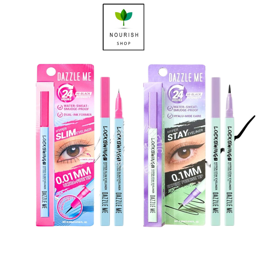 DAZZLE ME แดซเซิล มี ล็อค & วิงค์ อายไลเนอร์ Dazzle Me Lock & Wing Hyper Slim / Hyper Stay Eyeliner 