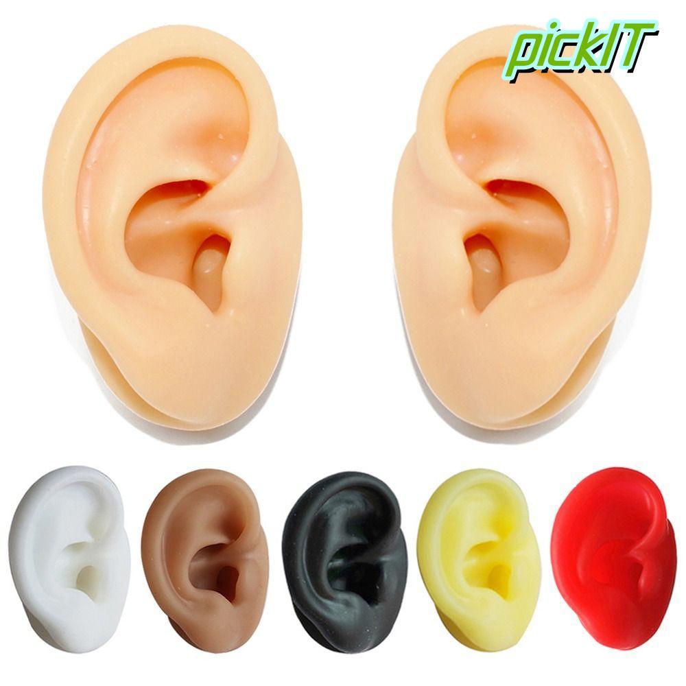 PICKIT Piercing Model, Body Jewelry อุปกรณ์การสอน Ear Model, Soft Reuseable Silicone Ear Stud Displa