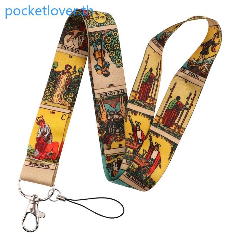 Poc Creative Tarot การ์ดพิมพ์เชือกเส้นเล็กพวงกุญแจ ID Badge Holder สําหรับ