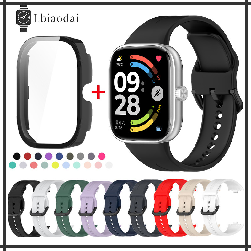 กรณีแก้วนิรภัย + สายซิลิโคน for Redmi Watch 6 5 4 อุปกรณ์เสริมป้องกันหน้าจอ PC ยางกีฬาอ่อน for Redmi Watch 6 5 4