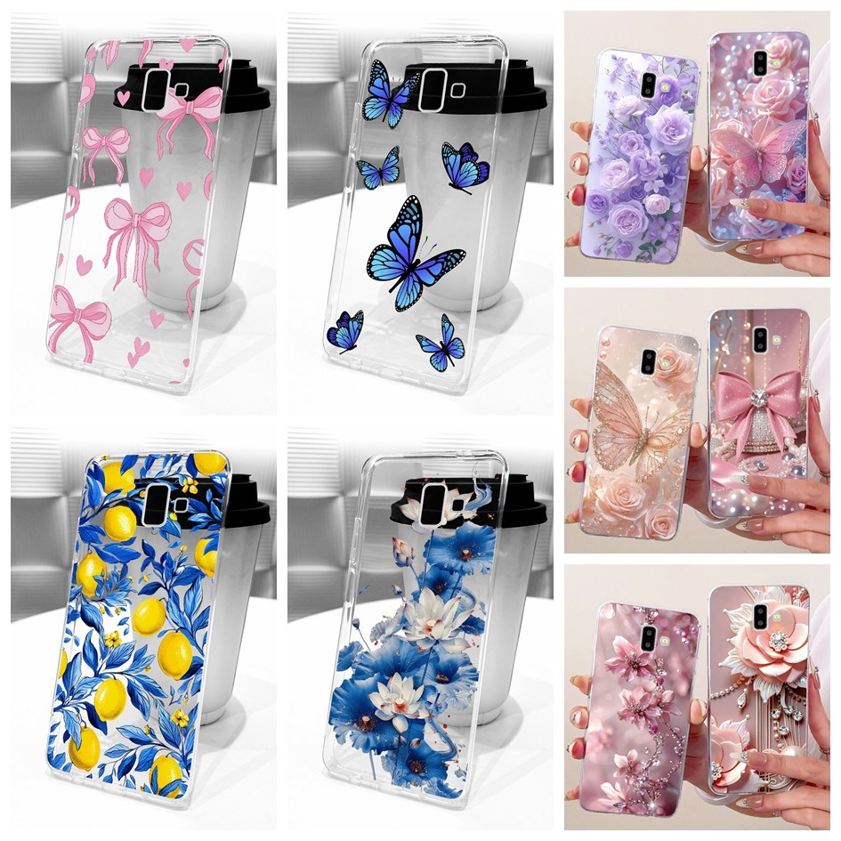 ฝาครอบโปร่งใสสําหรับ Samsung Galaxy J6 Plus J6 + J610F J610G / J6 2018 J600F J600G เคสโทรศัพท์แฟชั่น
