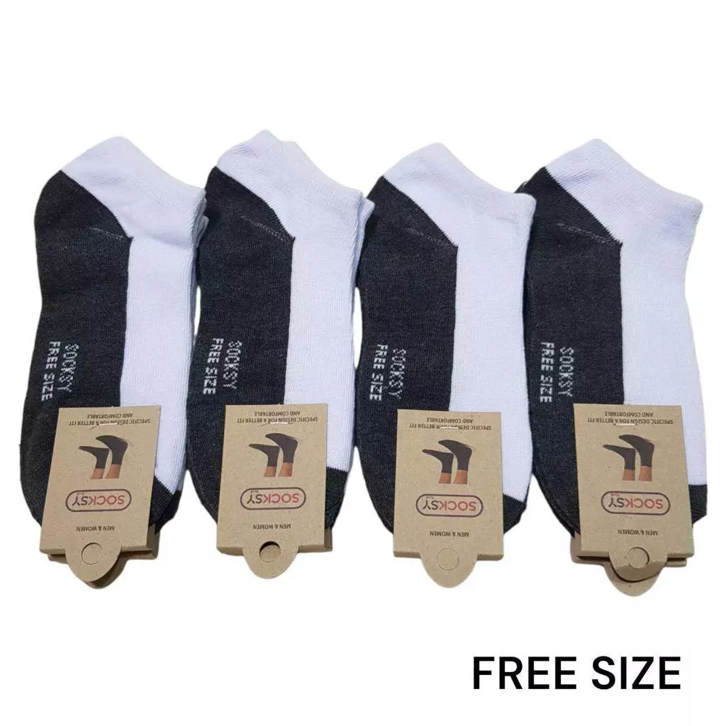 ถุงเท้าข้อสั้น เนื้อผ้าดีใส่สบาย ขนาดfree size ใส่ได้ทั้งผู้หญิงกับผู้ชาย แพ็คละ 12คู่