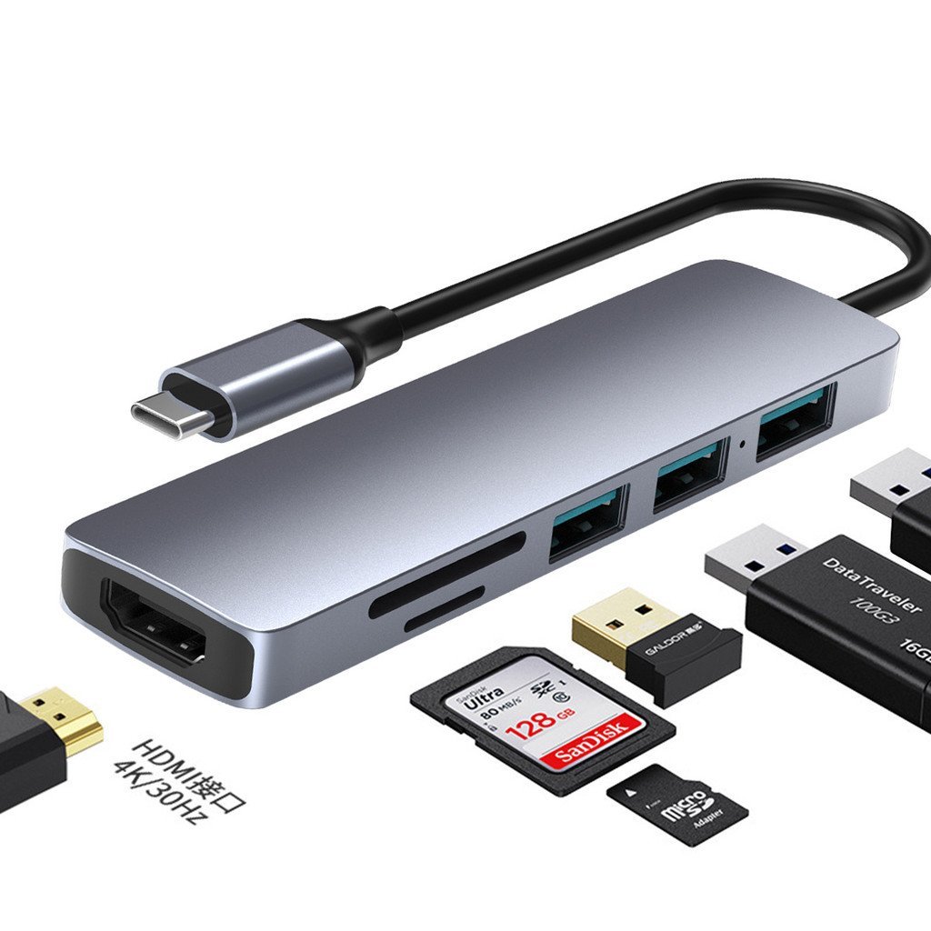 Type c Docking Station ประเภท c ถึงสาย HDMI HD USB-C Docking Station HUB RJ45
