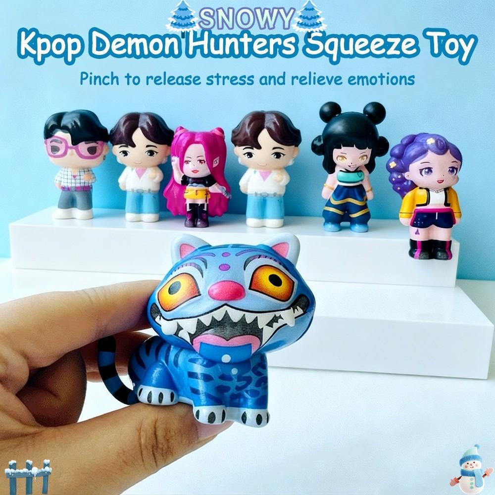 SNOWY Kpop Demon Hunters บีบของเล่น, Rumi Mira Zoey Derpys นุ่มอะนิเมะ Anti-Stress Squishy ของเล่น​​