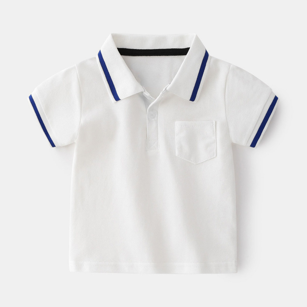 SoffnyKids เสื้อโปโลเด็กชาย ทำจากผ้าฝ้าย สไตล์ลำลองแขนสั้น เหมาะสำหรับฤดูร้อน
