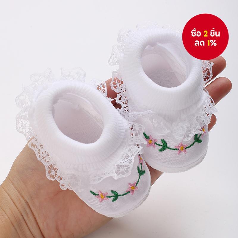 รองเท้า Baptism ปักสีขาวสําหรับทารกแรกเกิด - Elegant Baby Christening Footwear