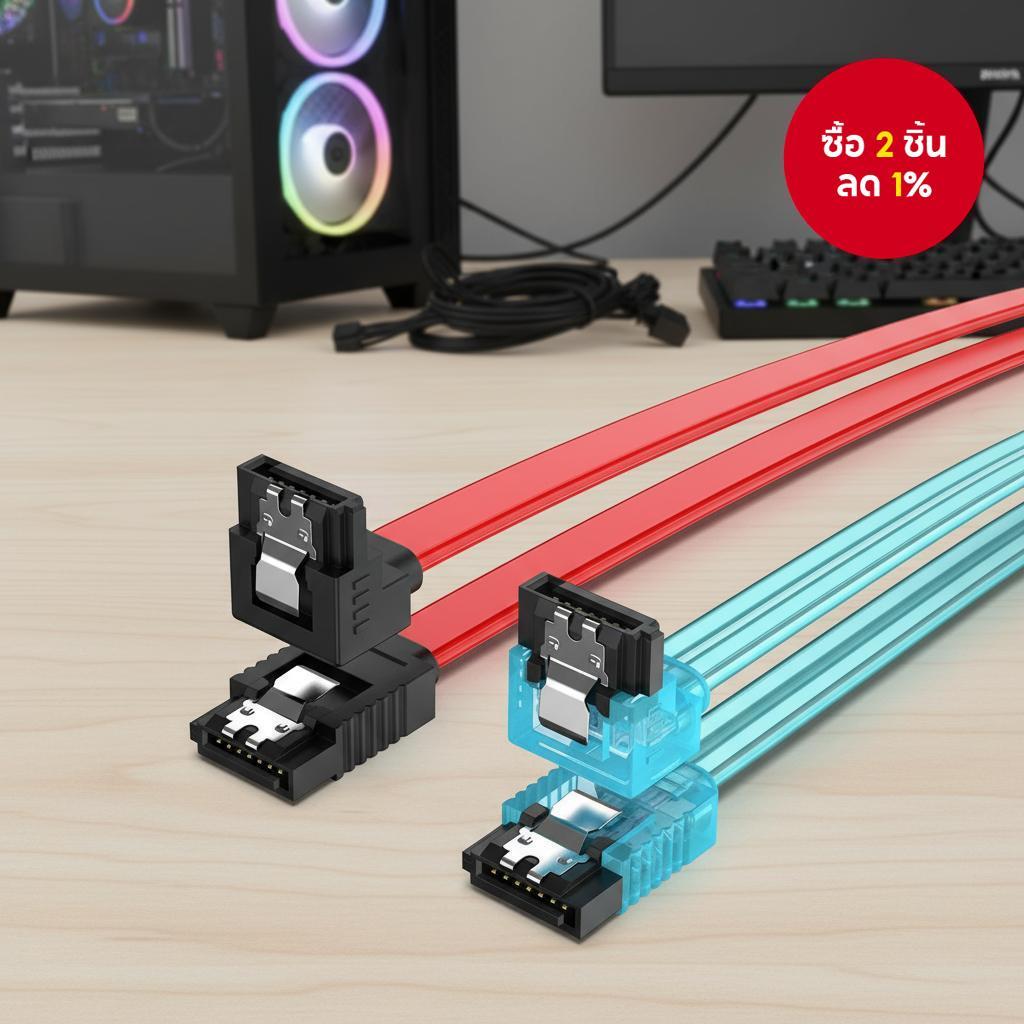 Vention สาย Sata แบบตรง และหัวต่อ Sata 3.0 สําหรับ SSD HDD ฮาร์ดไดรฟ์: มุมขวา, สีน้ําเงิน