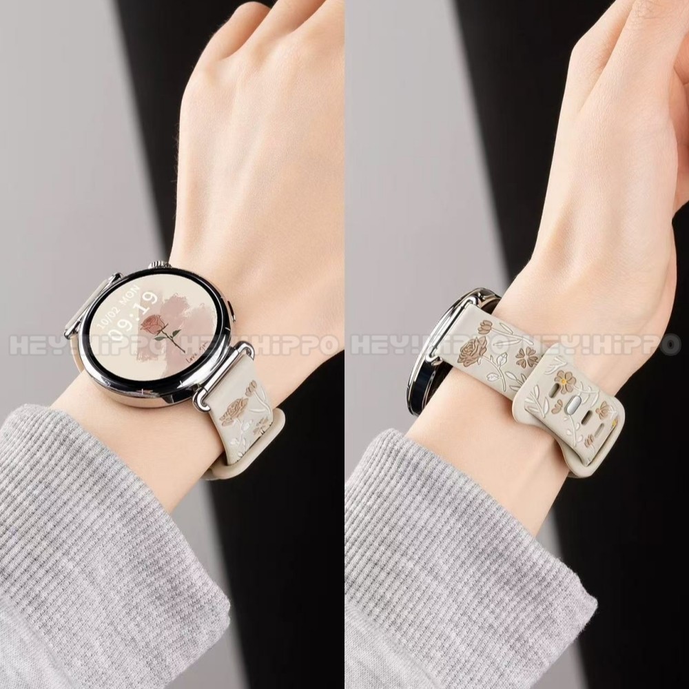 สายซิลิโคนลายดอกไม้เหมาะสําหรับ Amazfit 2 ตาราง/active 2/GTS 4Mini/GTS 4 3 2e 2Mini/Bip 3/Bip SU Pro Bip6 Bip3 unit Bip3 สายรัดทดแทน