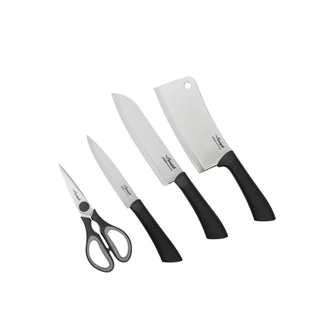 Seagull ชุดมีดและกรรไกรครัว รุ่น อีซี่ (4 ชิ้น) Easy Kitchen Knife and Scissor Set (4 Pcs)