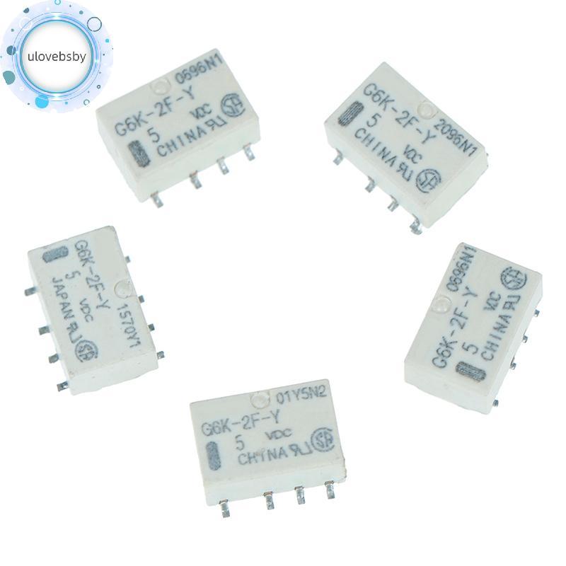 Ulovebsby 5 ชิ้น dc 5v smd g6k-2f-y สัญญาณรีเลย์ 8pin สําหรับ omron รีเลย์ VN