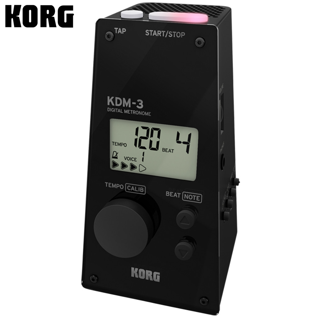Korg® KDM-3 เมโทรนอม แบบดิจิตอล สามารถปรับรูปแบบจังหวะได้ 19 แบบและลักษณะของเสียงได้ 8 แบบ มาพร้อมด้
