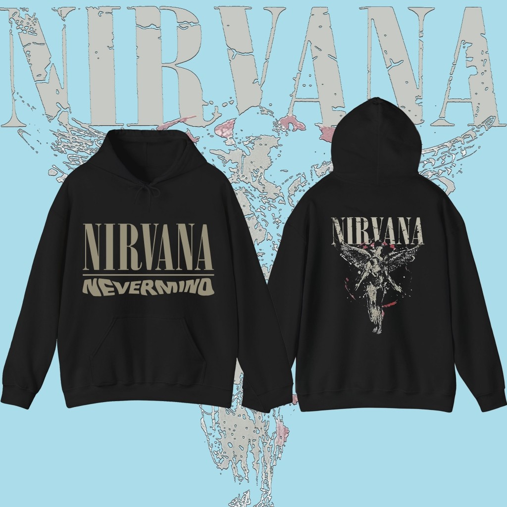 เสื้อฮู้ด เสื้อแจ็คเก็ตเสื้อกันหนาวมีฮู้ดผู้ชายผู้หญิง Nirvana Nevermind Angel ผ้าฝ้ายแท้ Hoodie M-3