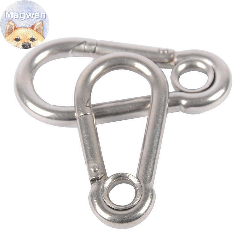 Magwen M4 M5 M6 M7 M8 สแตนเลส Carabiner Carbine Snap Hook พร้อมตาไก่สปริงหัวเข็มขัดพวงกุญแจ TH