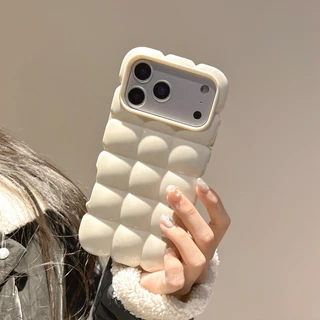 สีทึบ Cube เหมาะสําหรับ Apple 17Promax เคสโทรศัพท์ iPhone 16/15/14/13 Anti Drop Soft Case