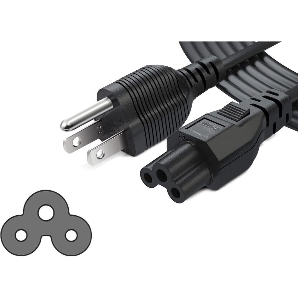 Chanzon UL รายชื่อ 10ft 3 PRONG Mickey Mouse Universal สายไฟ AC 3 PRONG (NEMA 5-15P ถึง IEC320C5) 7A