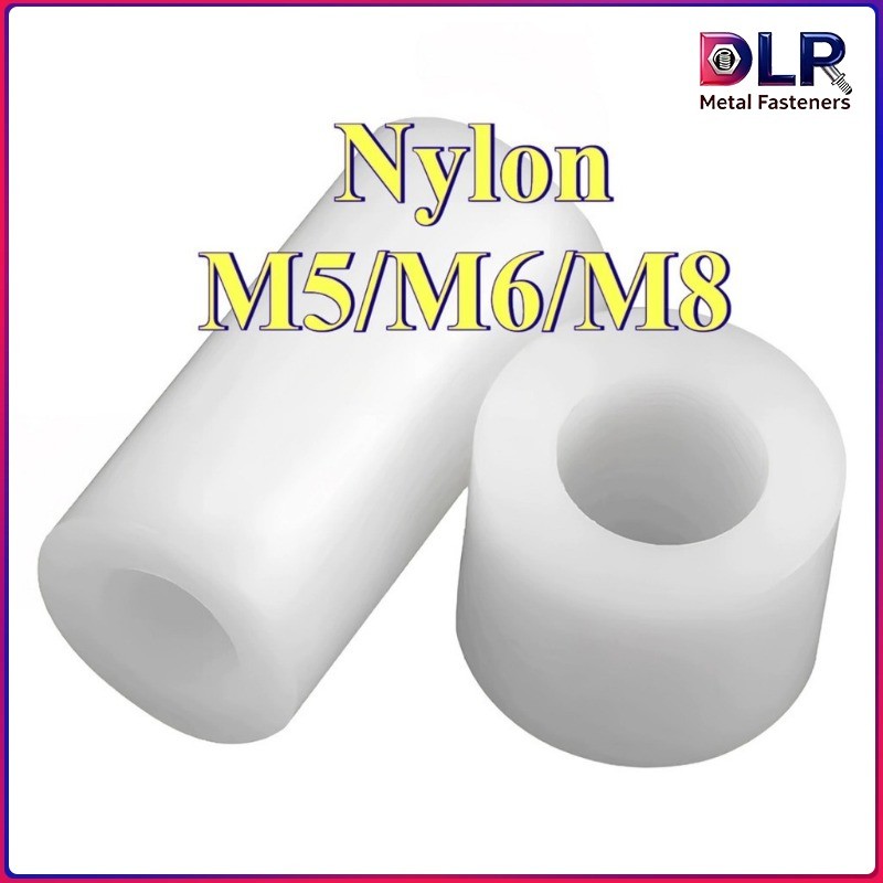 คอลัมน์พลาสติกฉนวนกลวงพร้อมปลอก ABS สีขาว กันไฟฟ้า นํ้าหนักเบา กั้นระยะคงที่ ขนาด M5-M8 [DLR-FC]