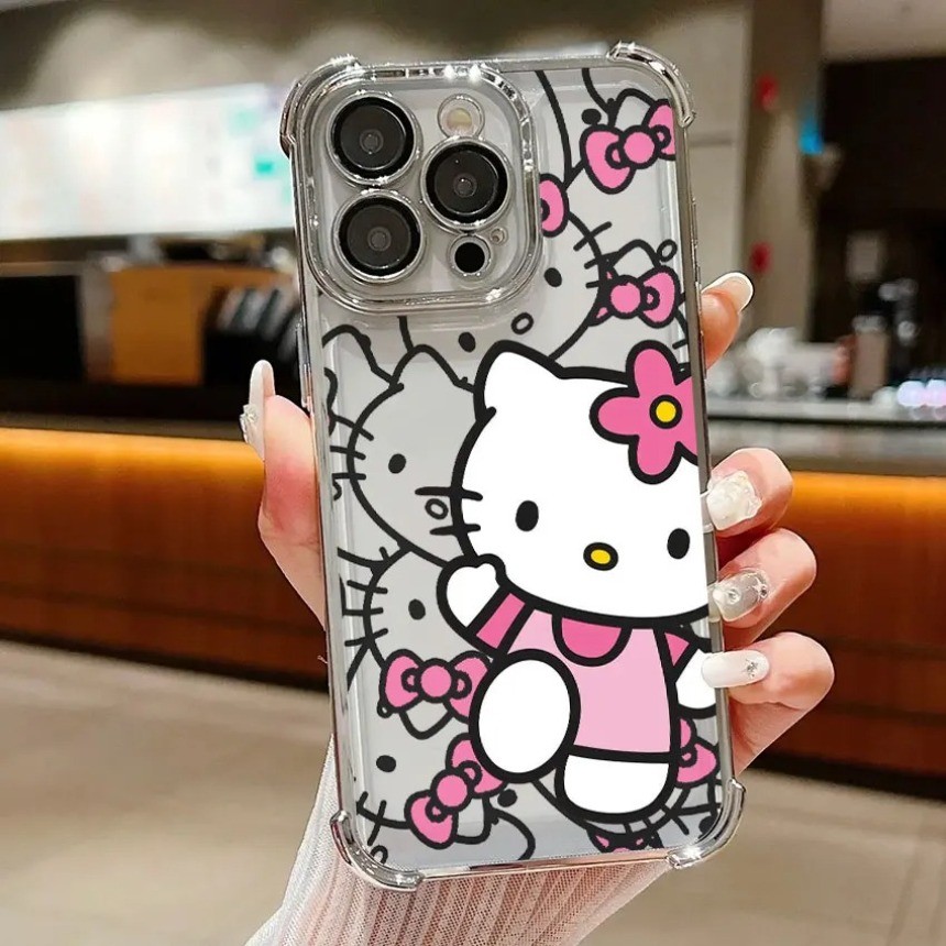 สําหรับVivo Y31 Y21D Y35 Y76 Y77 Y78 Y36 Y27S Y18 Y28 Y29 Y04 Y29S Y400 Proเคสโทรศัพท์สี่มุมถุงลมนิรภัยAnti fall soft Kawaii Hello Kitty Cat Cover ราคา ถูกที่สุด ดีลบีเคเค แกลเลอรีภาพที่ 3