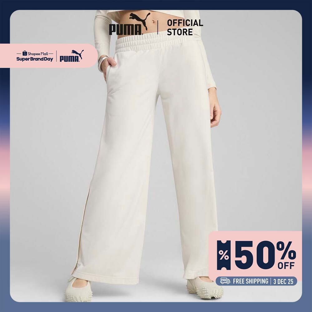 PUMA PRIME/SELECT - กางเกงขายาวเอวต่ำ WARDROBE ESS สำหรับผู้หญิง สีขาว - 62980487