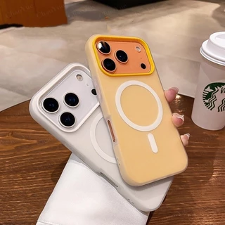 เคสโทรศัพท์หรูหราสอง-in-1 แบบเจลลี่ สีแมตต์ นุ่ม ทำจากซิลิโคน ชาร์จไร้สายได้ด้วยแม่เหล็ก รองรับ iPhone 17 16 15 14 13 12 11 Pro Max Air Plus ซิลิโคนอ่อน ทนกระแทก กันรอย ขอบกันกระแทก เคสหลัง ปกป้องสวยงาม