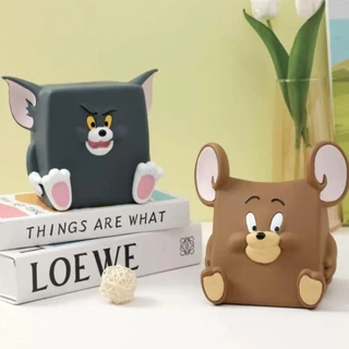S00064 ถังออมสินเหรียญ,ความจุขนาดใหญ่ทนทานTom Jerryถังเงิน,การ์ตูนพลาสติกINSน่ารักกล่องเก็บเด็กผู้ใหญ่