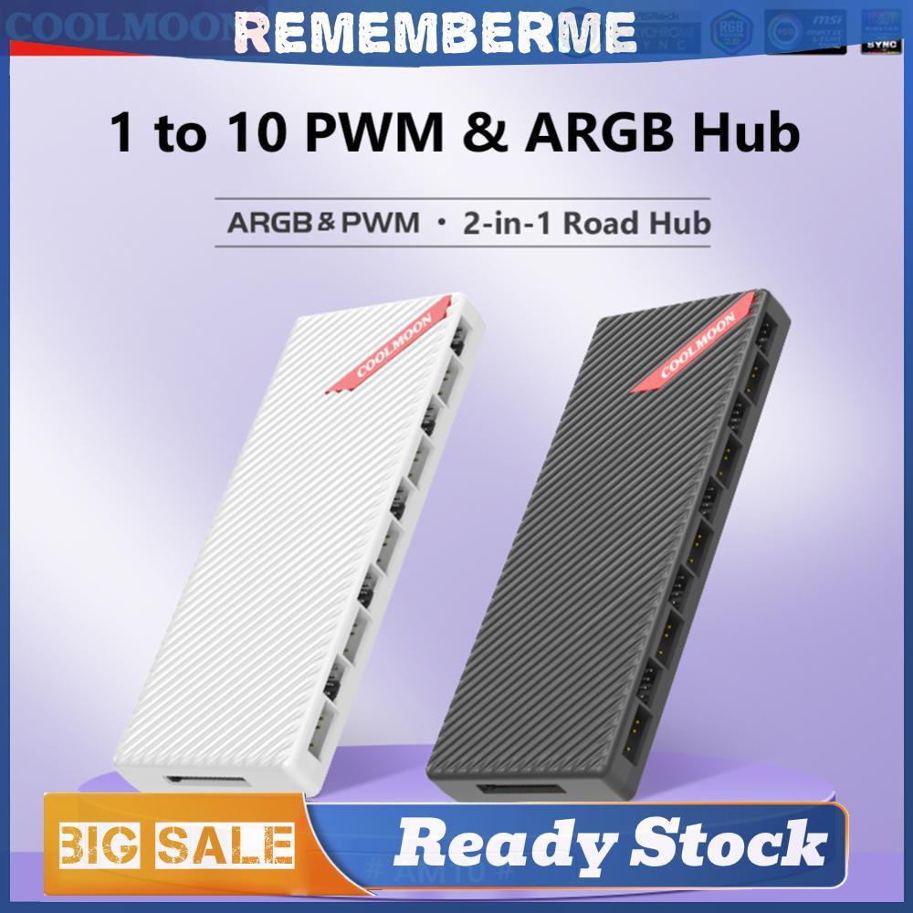 1 ถึง 10 PWM & ARGB Hub Splitter SATA Powered 4 Pin PWM 3 Pin แอดเดรส ARGB อะแดปเตอร์แม่เหล็กดูด 4Pi