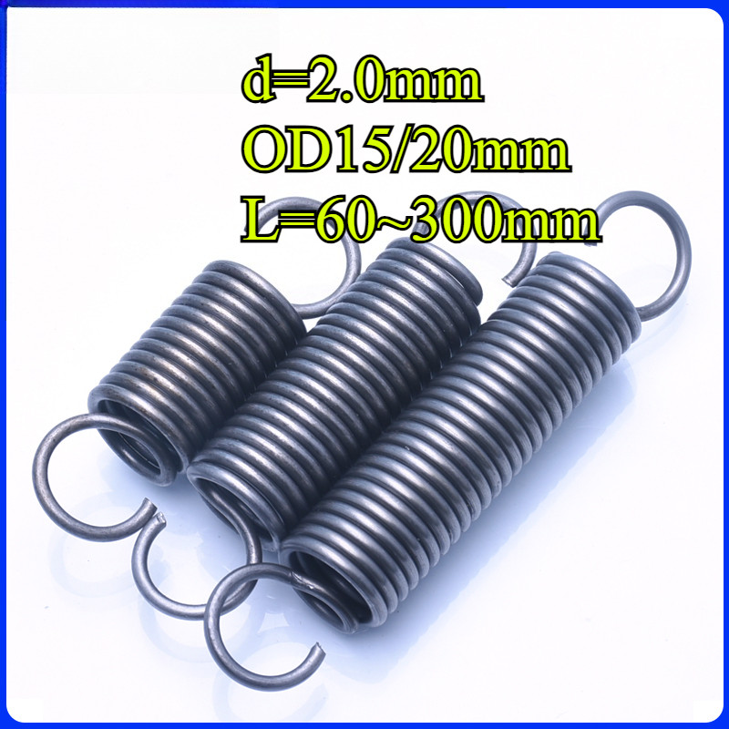สปริงแรงดึง/สปริง d=2.0mm,OD15/20mm,L=60~300mm สปริงดึงพร้อมตะขอ ทาประตูโรงรถ bunnings เครื่องแกว่งC