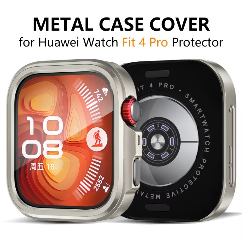 โลหะหรูหราสําหรับ Huawei Watch Fit 4 Pro ไม่มีกระจกเกราะป้องกันสําหรับ Huawei Fit 4 Pro Hollow กรอบป