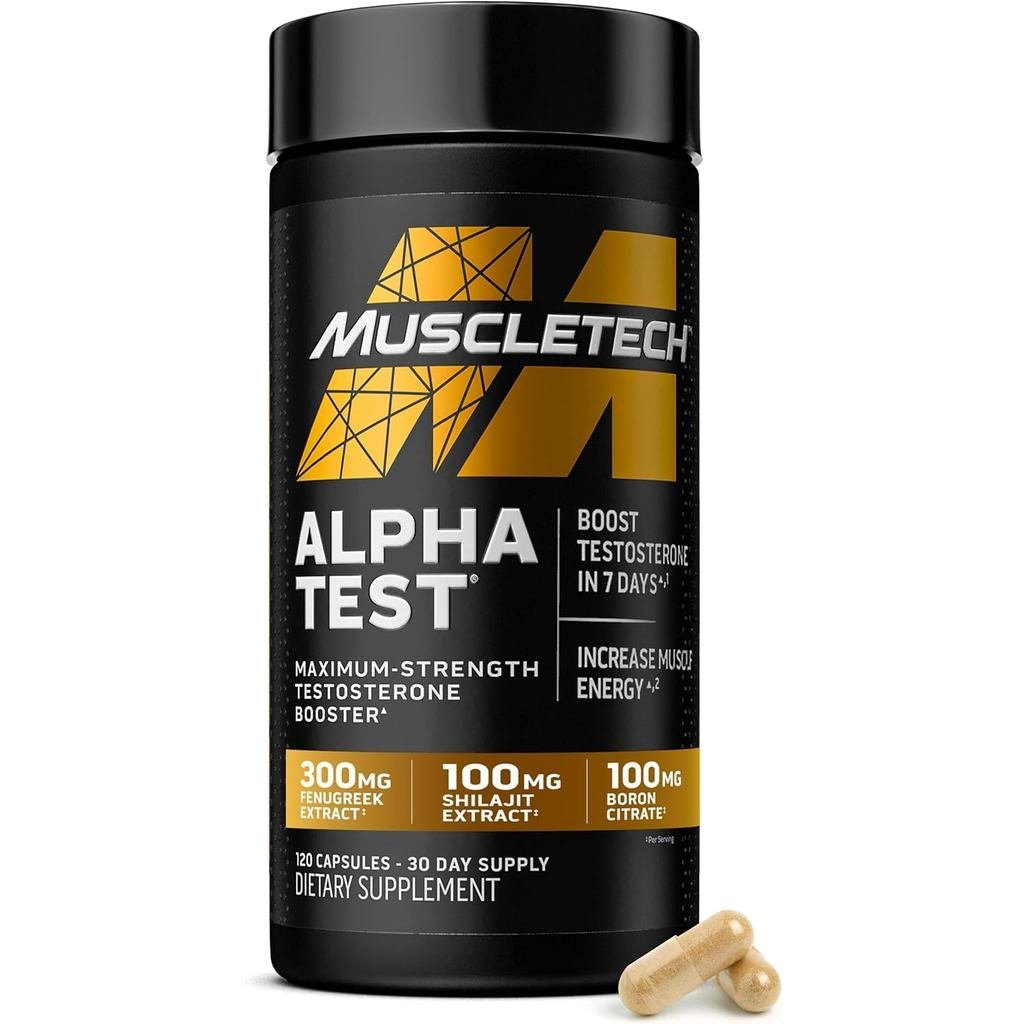 MuscleTech Testosterone Booster for Men, AlphaTest - T-Boost อาหารเสริมบุรุษพร้อม Tribulus Terrestris & Boron - อาหารเสริมออกกําลังกายสําหรับการเจริญเติบโตของกล้ามเนื้อ Stamina & Ener