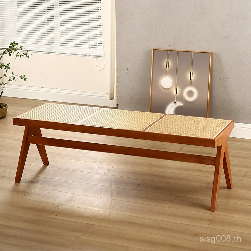 Changdi Log ม้านั่งในครัวเรือน Gar Retro เก้าอี้รับประทานอาหารเดี่ยวยุคกลางม้านั่งไม้เนื้อแข็ง 0A หว