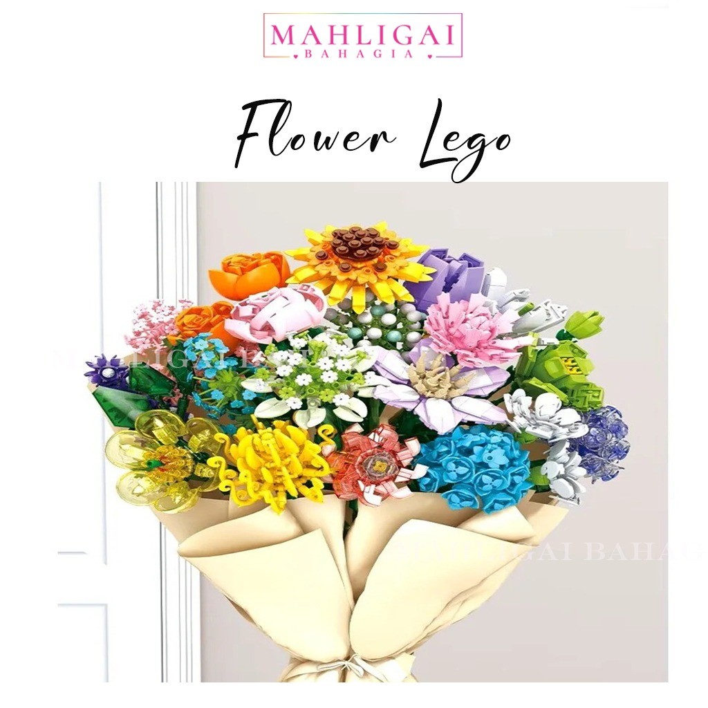 ของเล่น BRICK COLOURFUL FLOWER SERIES LEGO/LEGO FLOWER/ดอกไม้สร้างบล็อก DIY/CREATIVE LEGO FLOWER BOU