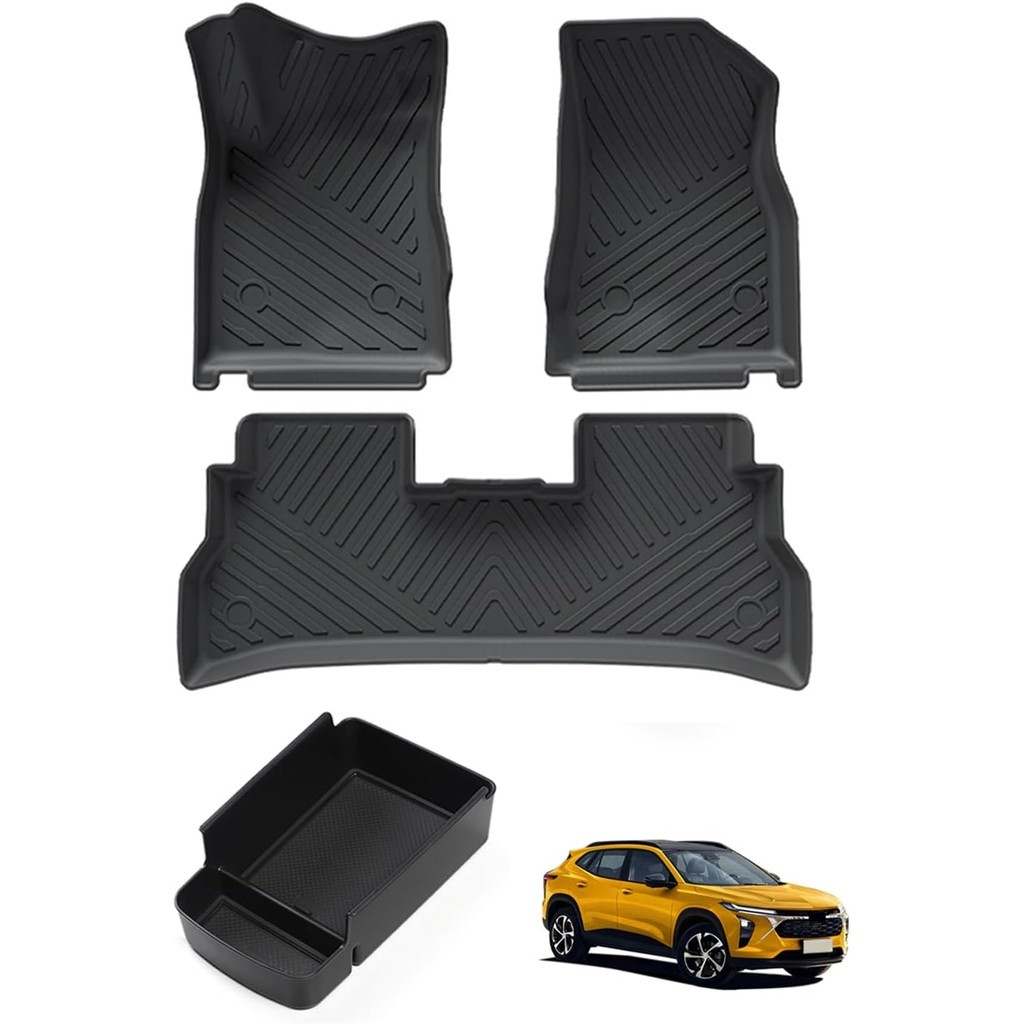 SMABEE Fit สําหรับ 2024 Chevy Trax พรมปูพื้นทุกสภาพอากาศชั้น Liners, คอนโซลกลางถาดสําหรับ Chevrolet 