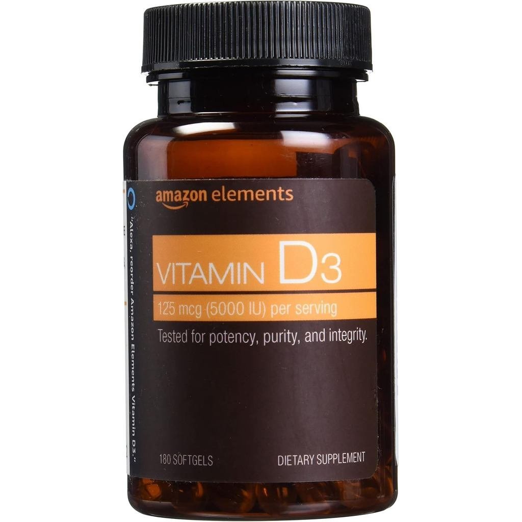 Elements Vitamin D3, 5000 IU, 180 Softgels จ่าย 6 เดือน