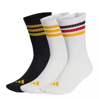 adidas ไลฟ์สไตล์ ถุงเท้าความยาวครึ่งแข้งรองรับแรงกระแทก 3-Stripes แพ็ค 3 คู่ Unisex สีขาว KE5501