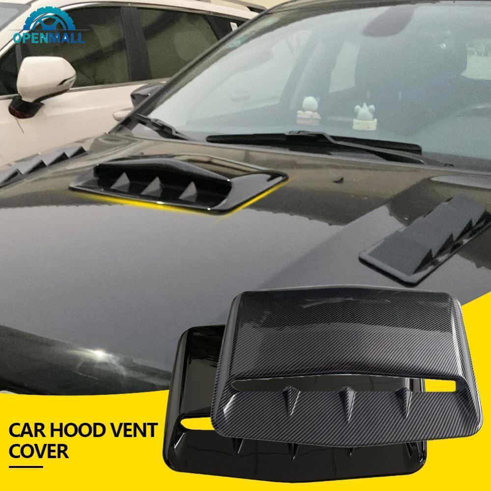 OPENMALL 1 PC Universal คาร์บอนไฟเบอร์รถ Air Flow Intake Hood Scoop Bonnet Vent ฝาครอบสติกเกอร์ตกแต่
