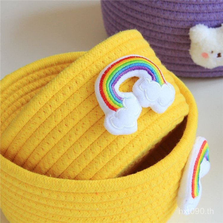 ตะกร้าเก็บเครื่องสําอางตะกร้าเก็บตะกร้าทอตะกร้าเก็บ Tidy-up Desktop โรงงานขายตรงตะกร้าเก็บเชือกฝ้ายก