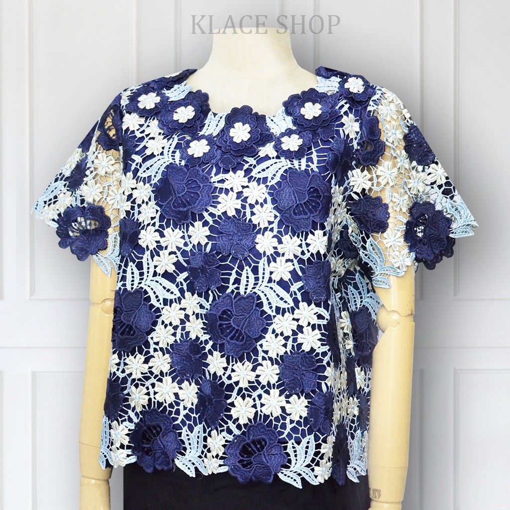 KLACES - เสื้อลูกไม้ไทย รหัส BP464 ยี่ห้อพิ้งค์บูติค Pink Boutique รอบอก 44 46 นิ้ว เสื้อผู้สูงอายุ 