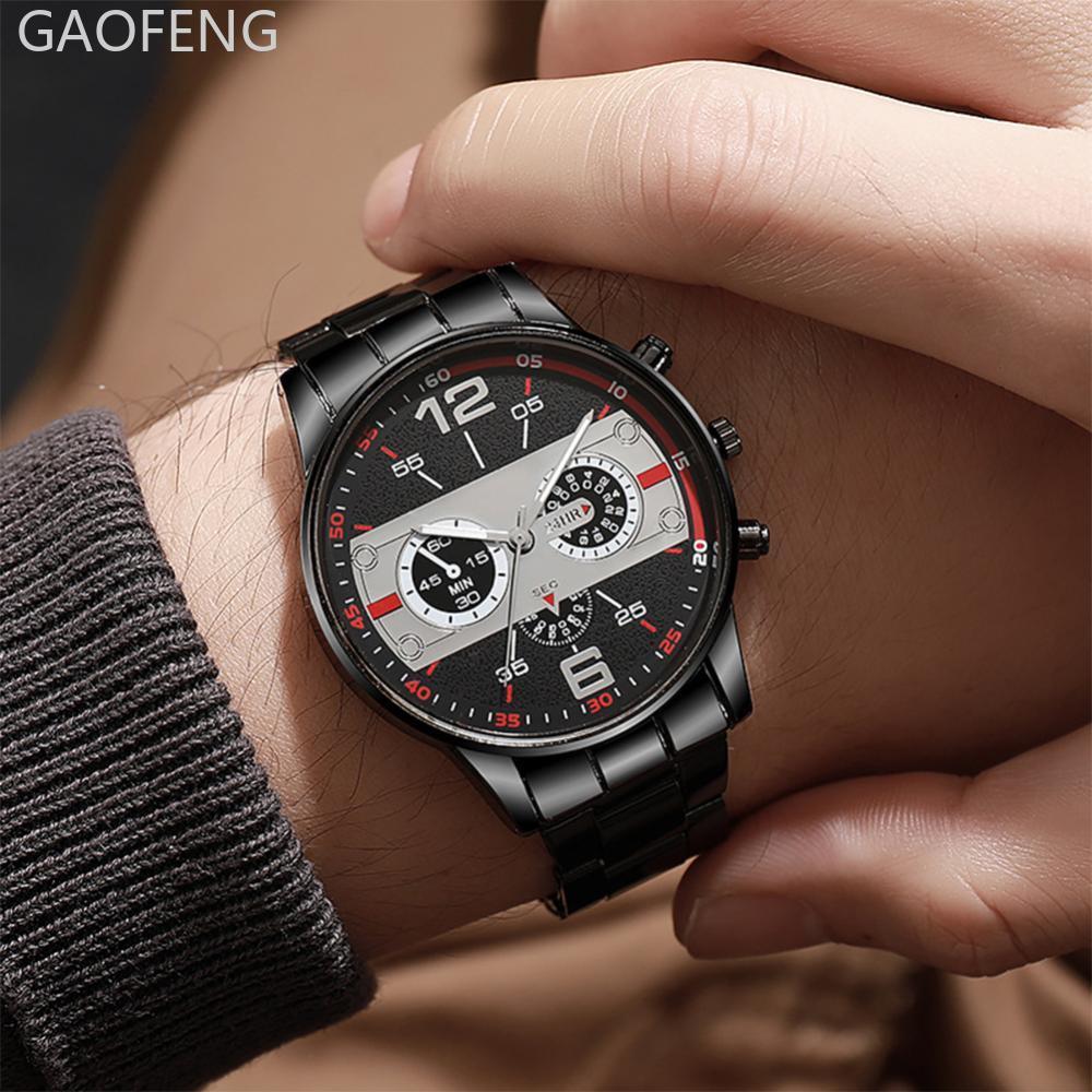 GAOFENG ผู้ชายแฟชั่นธุรกิจนาฬิกาควอตซ์นาฬิกาข้อมือชายอุปกรณ์เสริม Reloj Hombre A2Z9