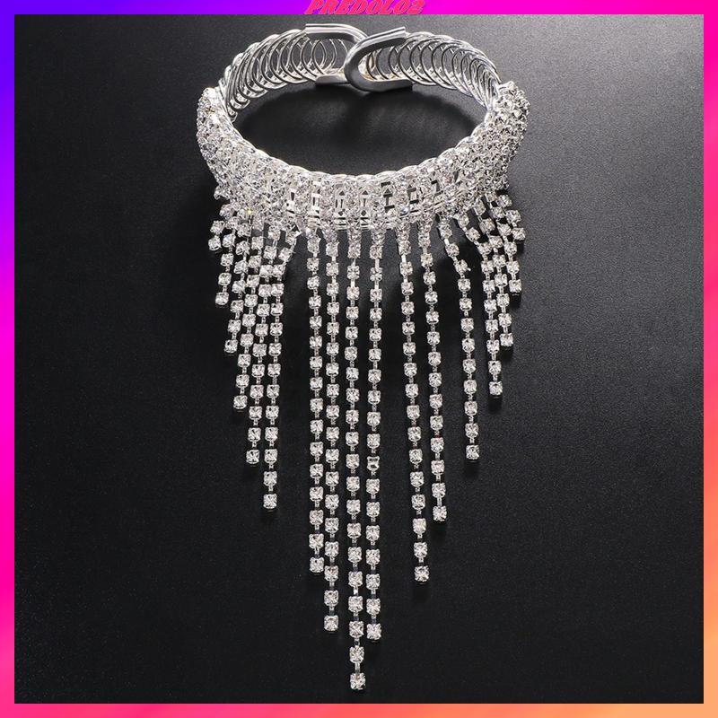 [Predolo2] Upper Arm Cuff Bracelet พู่โซ่ Silver Statement Arm Bracelet for Women Girls