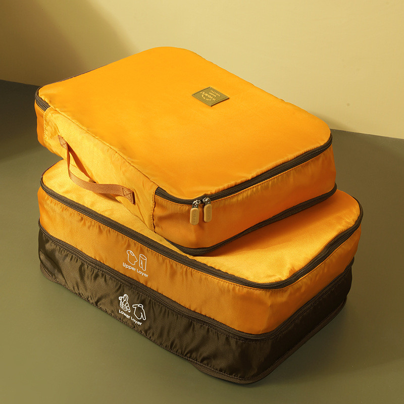 Msquare Travel Double Layer กระเป๋าเสื้อผ้าหน้าแรกเสื้อผ้า Organizer กระเป๋ากระเป๋าเดินทางบรรจุ Orga