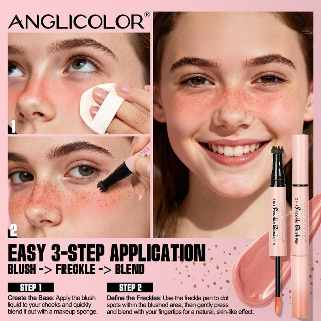 Stick Blush สําหรับแก้ม Sweat-Resistant Face Cheek Dot Pen ปากกา Double-headed Blush ปากกา teith