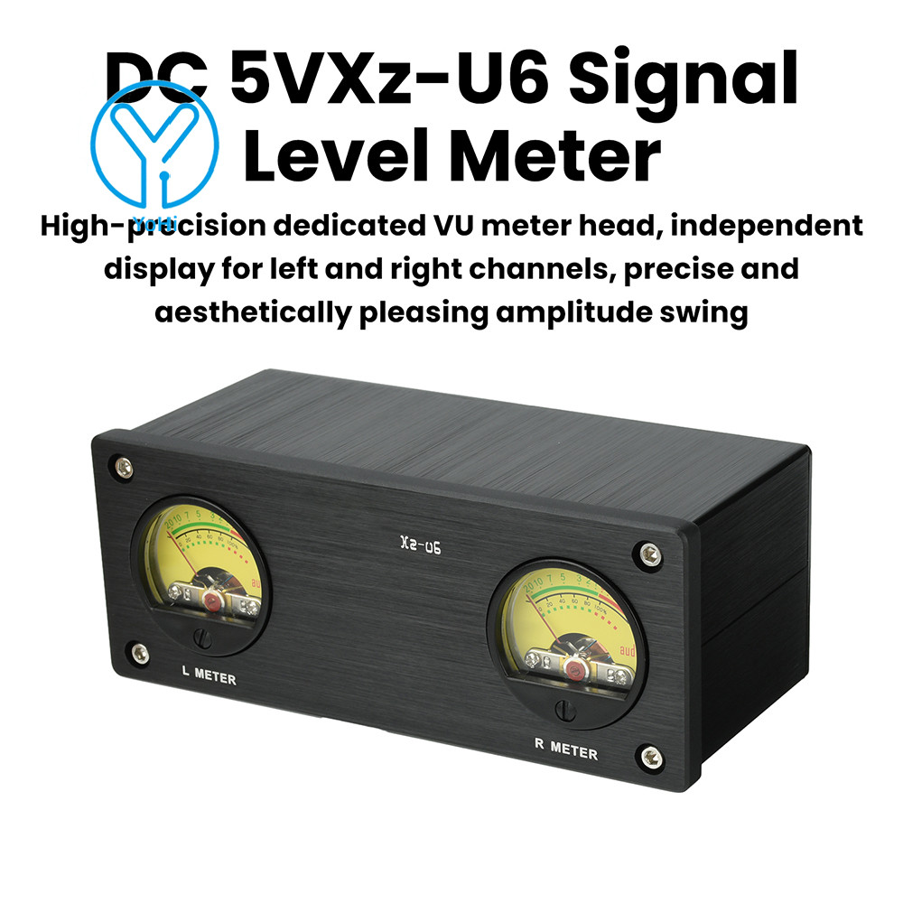 YoHi DC 5V Xz-U6 เครื่องวัดระดับสัญญาณ VU เครื่องวัดระดับสัญญาณเสียง VU Meter 3.5 มม./ขั้วต่อ RCA